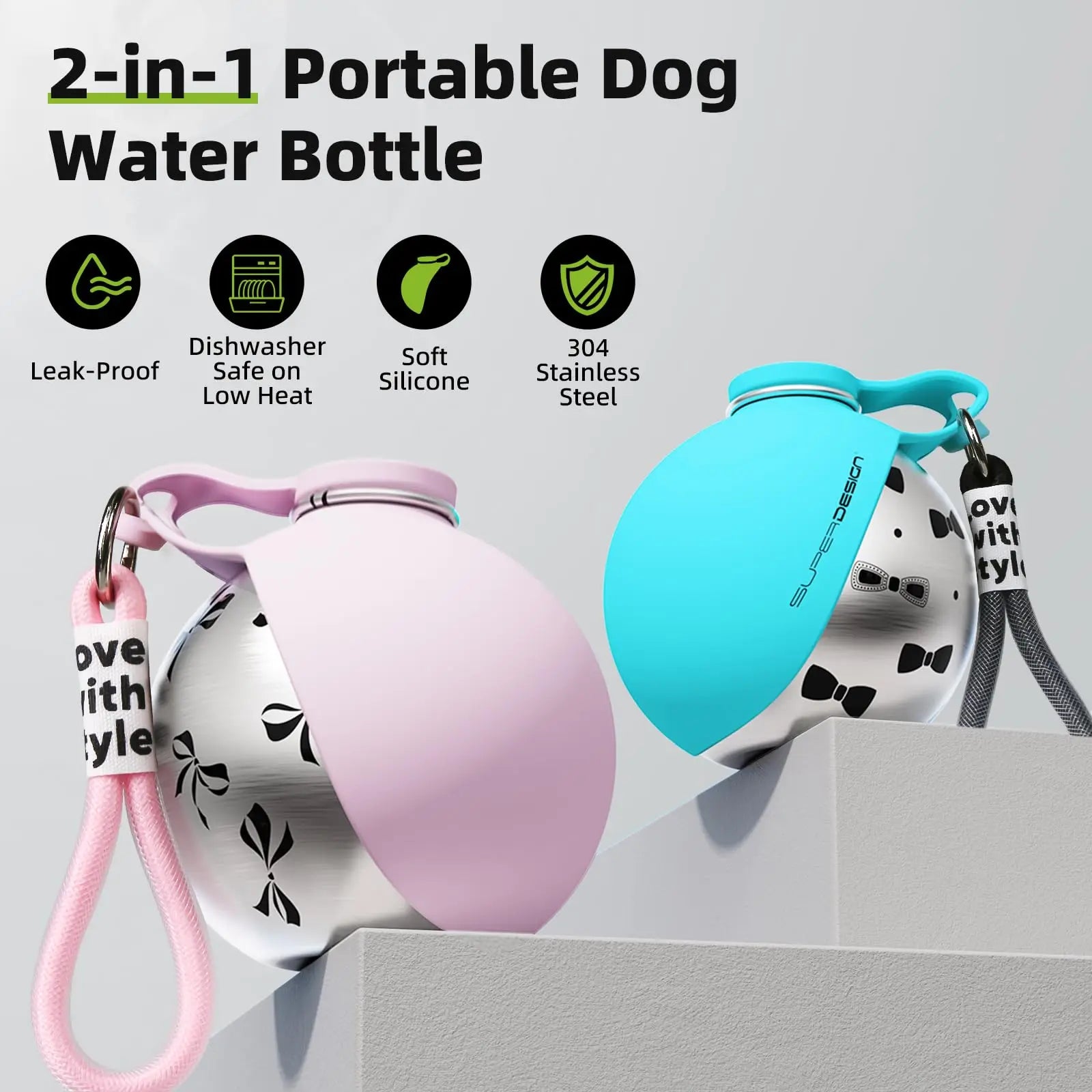 PawSip 2-in-1 Portable Dog Water Bottle